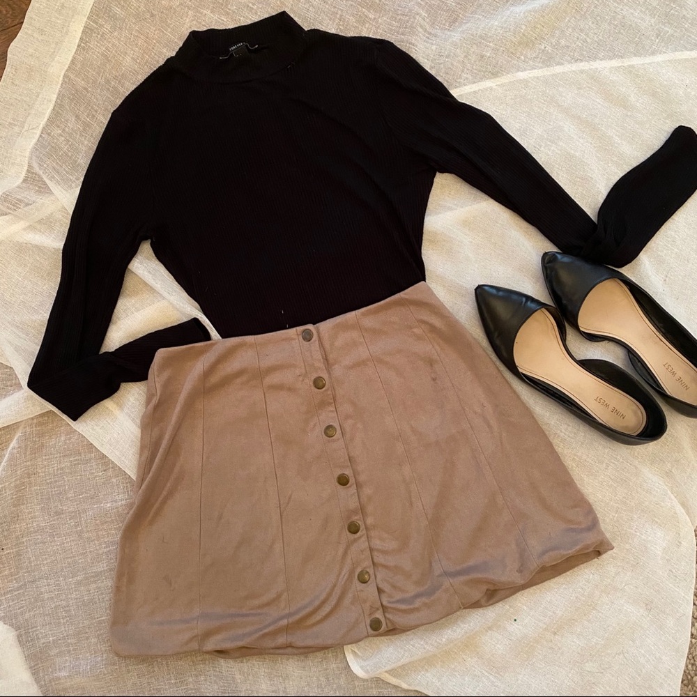 Altr’d State Tan Button Up Mini Skirt